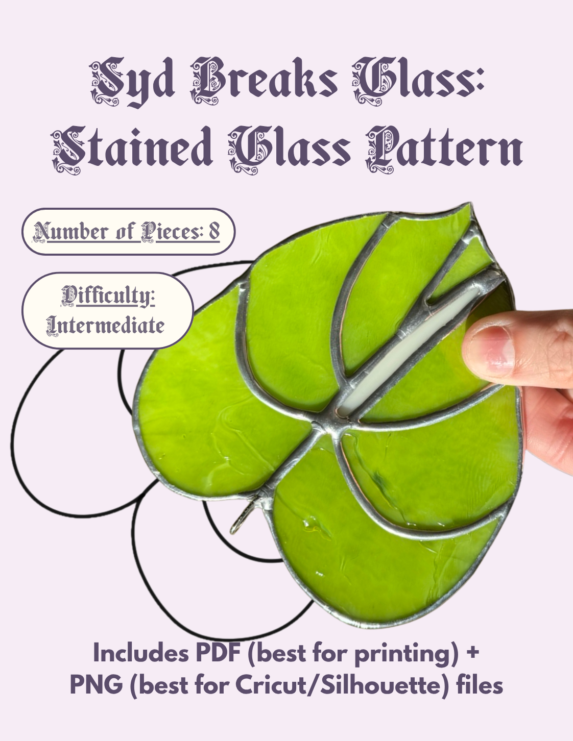 Anthurium Suncatcher Stained Glass Pattern