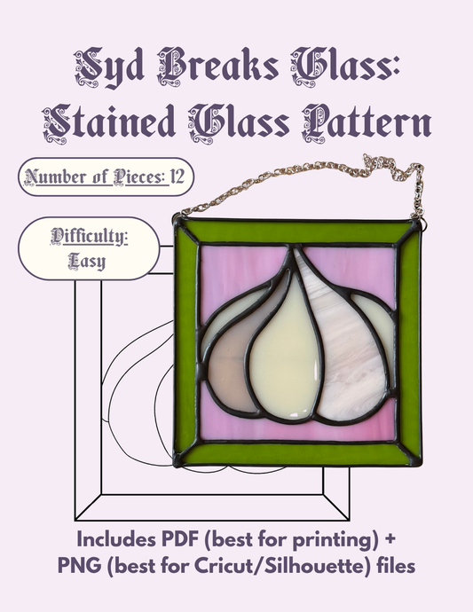 Framed Garlic Stained Glass Pattern