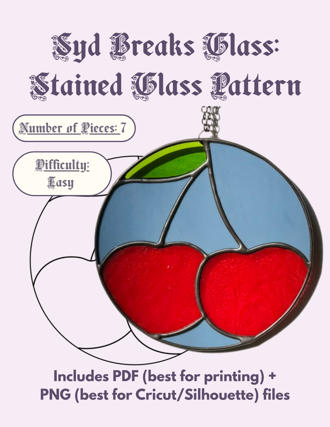 Cherry Circle Stained Glass Pattern