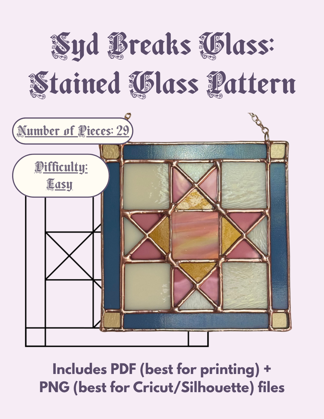 Traditional Quilt Stained Glass Pattern