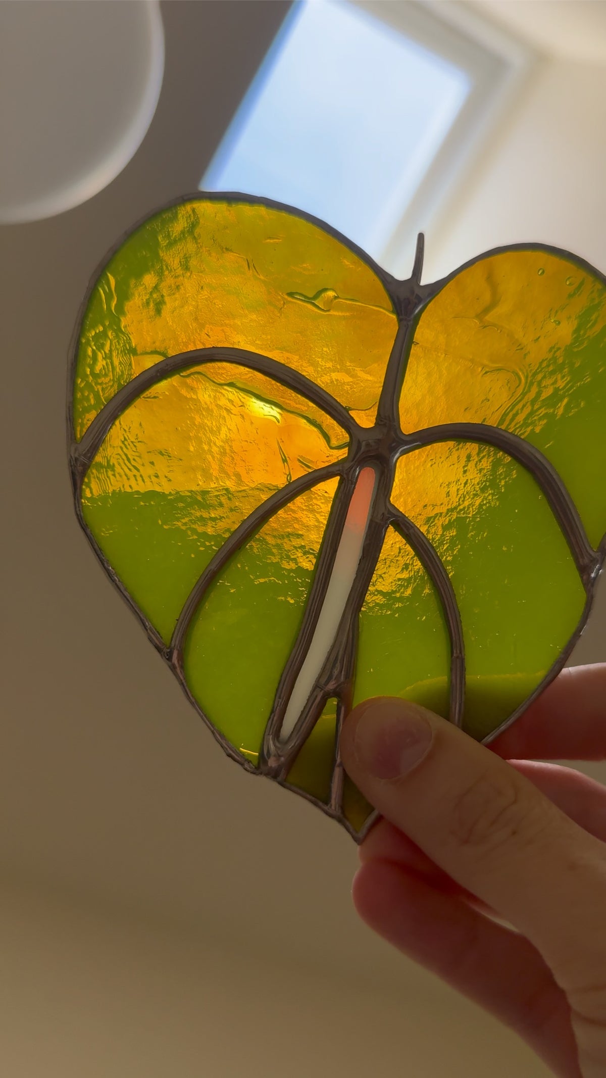 Anthurium Suncatcher Stained Glass Pattern