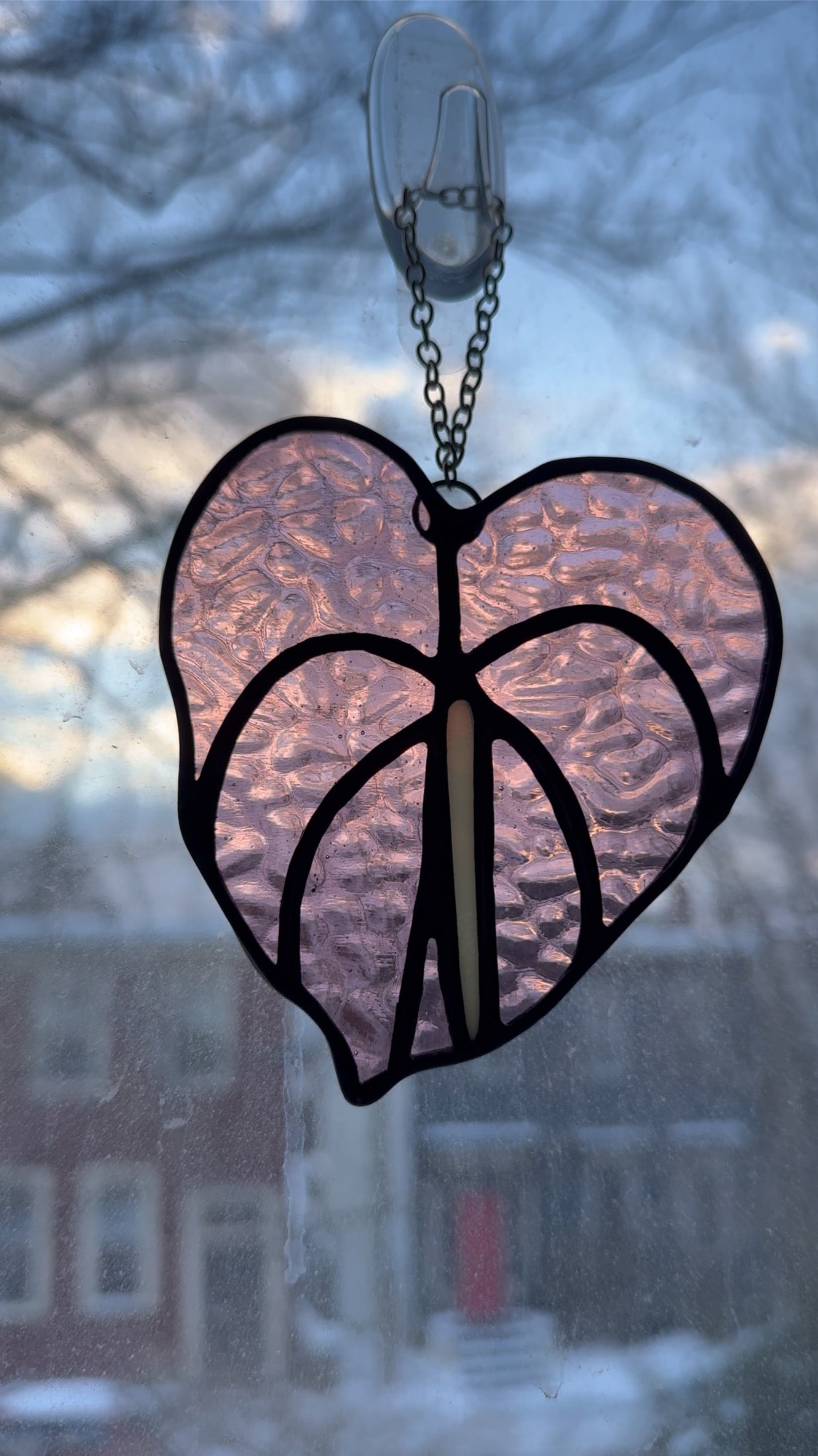 Anthurium Suncatcher Stained Glass Pattern