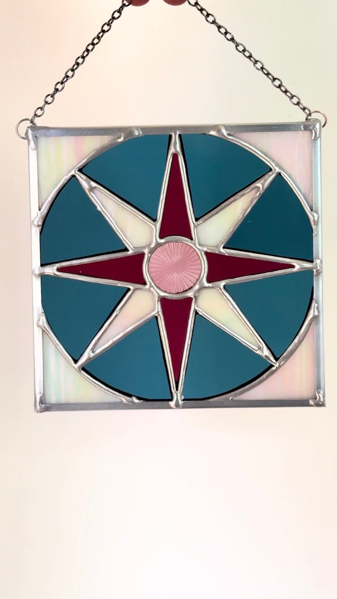 Mariner's Compass Stained Glass Pattern