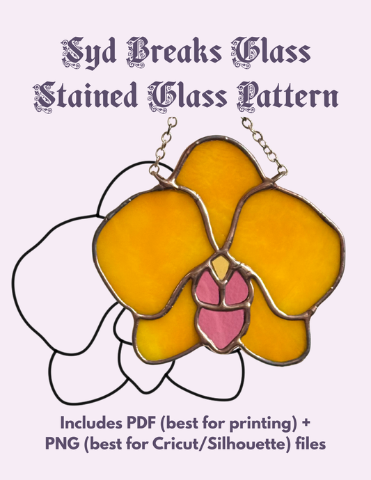 Orchid Suncatcher Stained Glass Pattern